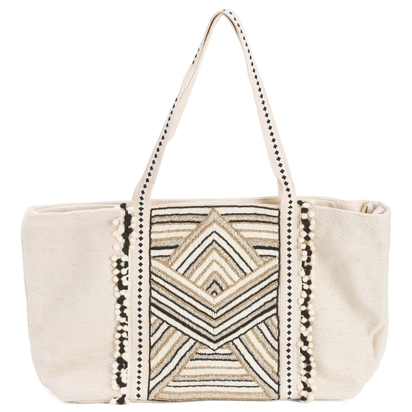 Handbags - America & Beyond Beaded Tote Handbag